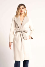 CAPPOTTO CHIUSURA A VESTAGLIA BICOLORE