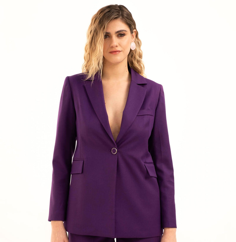 BLAZER MONOPETTO IN FLANELLA