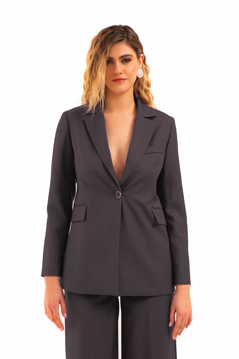 BLAZER MONOPETTO IN FLANELLA