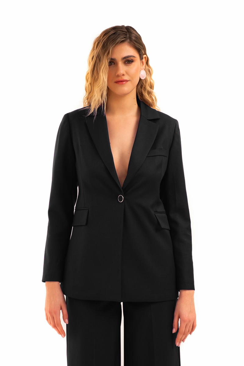 BLAZER MONOPETTO IN FLANELLA