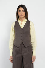 Gilet in flanella con fibbietta stringente