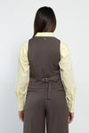 Gilet in flanella con fibbietta stringente