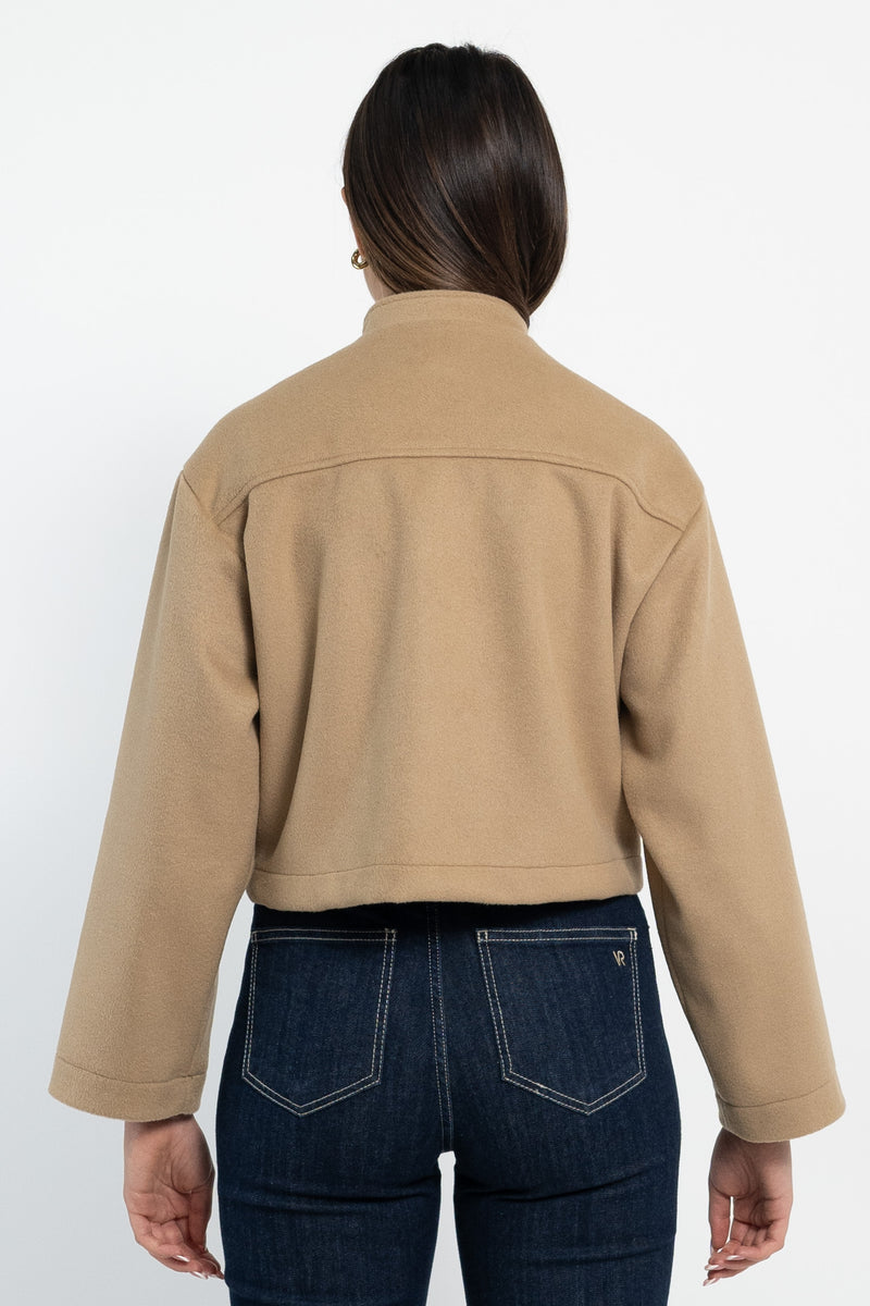Giubbotto in panno lana con zip
