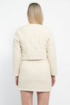 Bomber crop in tessuto tweed trapuntato