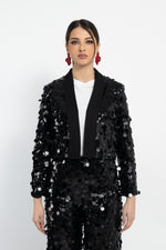 Giacca crop in paillettes