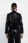 Giacca crop in paillettes