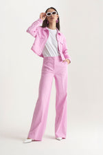 Pantalone palazzo in tessuto effetto jeans