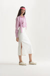 Camicia a righe con giro sceso