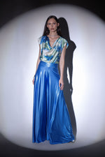 Pantalone ampio in jersey laminato