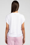 T-shirt in jersey di viscosa con passamaneria perle