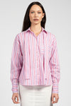 Camicia a righe con giro sceso