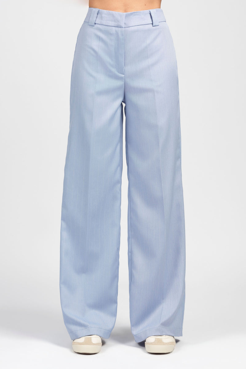 Pantalone palazzo gessato con elastico dietro