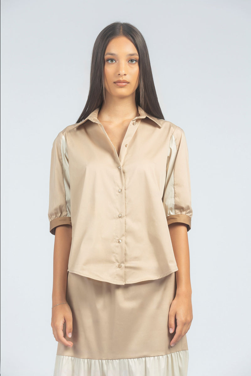 Camicia in cotone stretch a tre colori