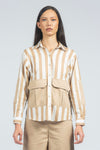 Camicia over a righe con tasconi