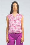 Blusa in raso viscosa fantasia maiolica
