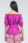 Blusa in cotone a mezze maniche