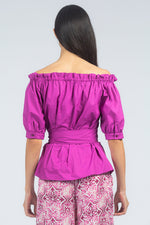 Blusa in cotone a mezze maniche