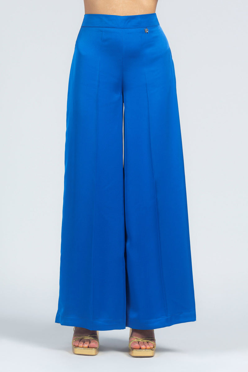 Pantalone svasato in raso