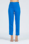 Pantalone slim fit con fibbie decorative