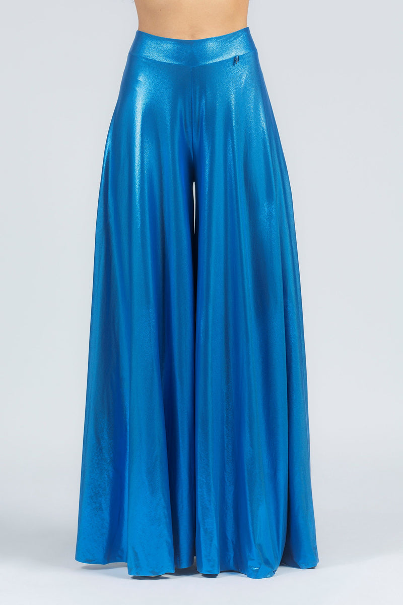 Pantalone ampio in jersey laminato
