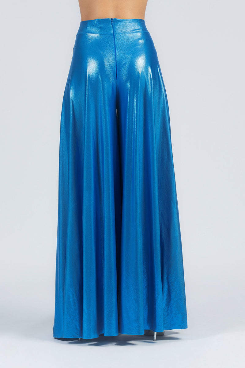 Pantalone ampio in jersey laminato