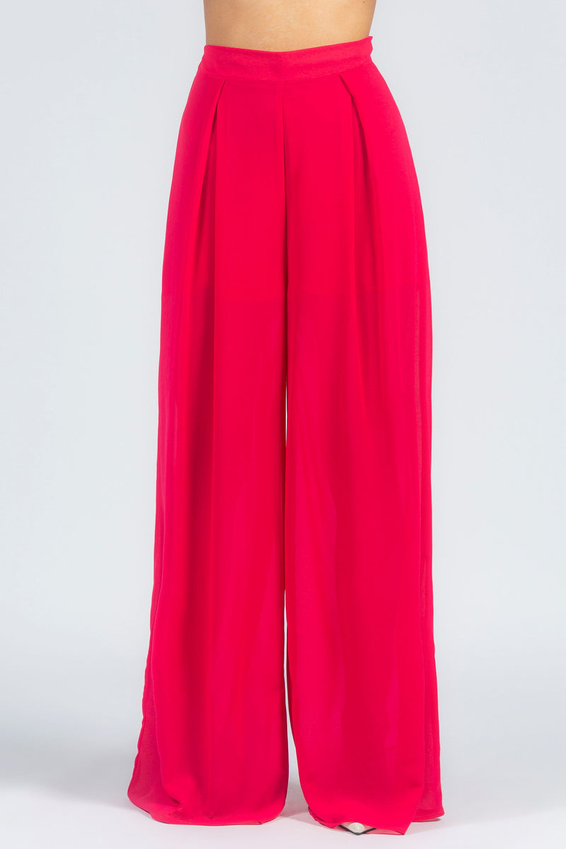 Pantalone palazzo in chiffon