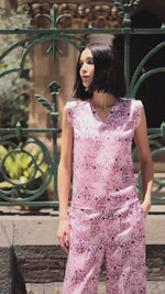 Blusa in raso viscosa fantasia maiolica