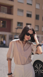 Camicia in cotone stretch a tre colori