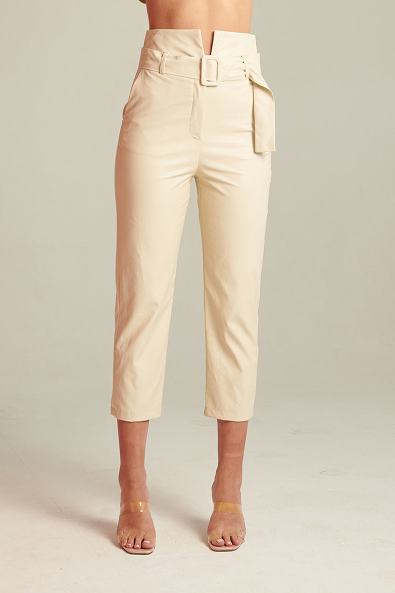 PANTALONE CARROT-FIT IN ECOPELLE